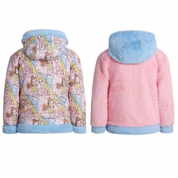 NWT Disney Princess Kids Reversible Jacket for Girls - size 5 PRINCESS cozy - Picture 6 of 9